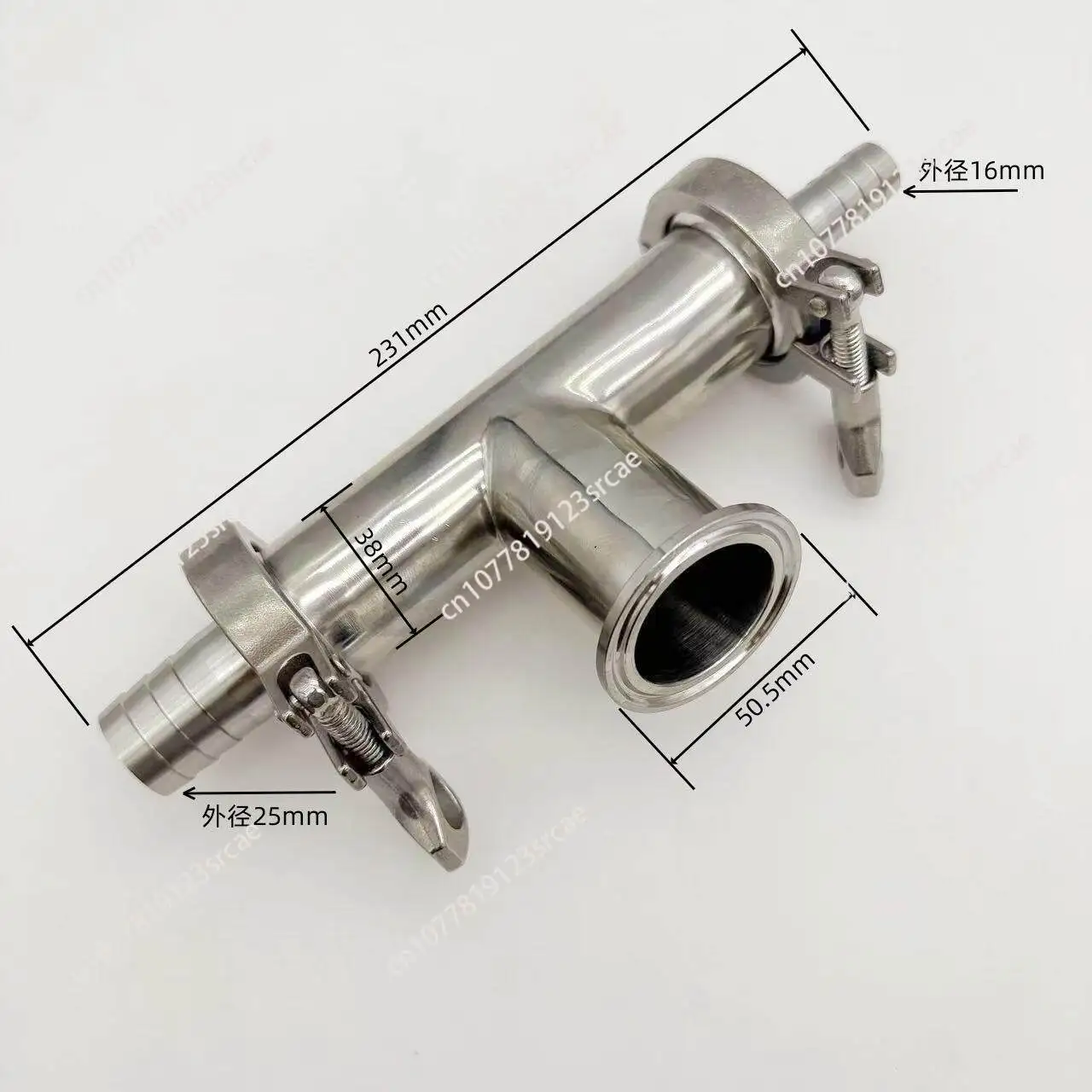 Pneumatic filling machine stainless steel three-way check valve, liquid inlet and outlet three-way pipe valve