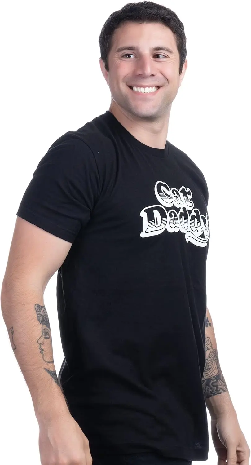 القط الأب مضحك كيتي الأب تي شيرت القط أبي مالك الفكاهة تي شيرت للرجال 100% القطن الجولة الرقبة قصيرة الأكمام للجنسين فضفاض المحملة