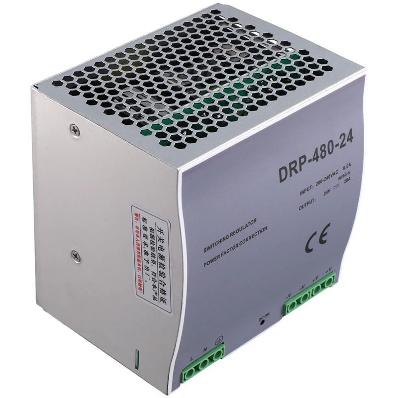 

DRP-480 24 В 480 Вт Источник питания на DIN-рейку AC-DC Драйвер Регулятор напряжения Источник питания 100 В-240 В AT64