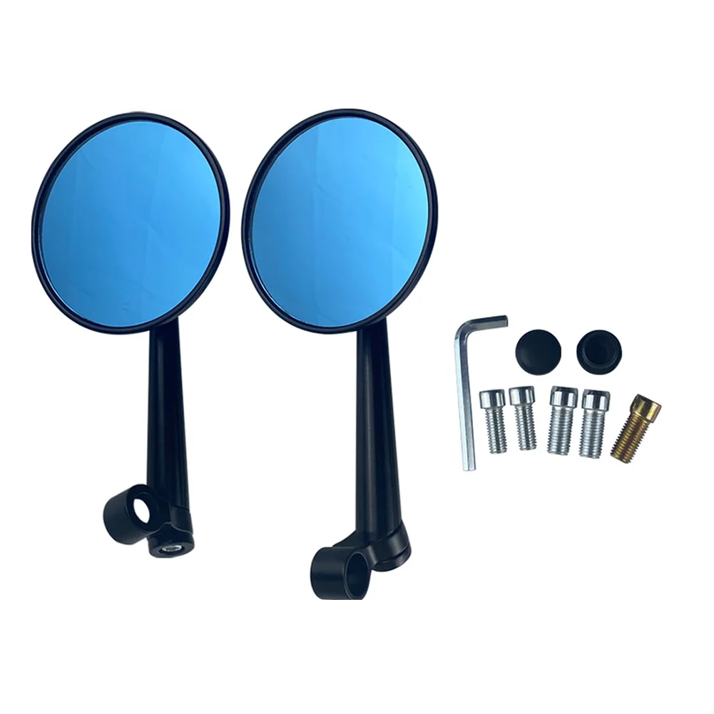 Black Aluminum Round Mirrors Round Mirrors Motorcycle Parts Black, White Rearview Mirrors Pair Included Left And Right Set