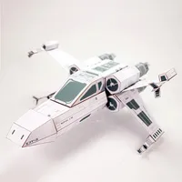 X-WING Fighter White Paper Model Mini 3D Cube Figure Papercraft DIY Kids Adult Origami Art Handmade Craft Toys FC-016