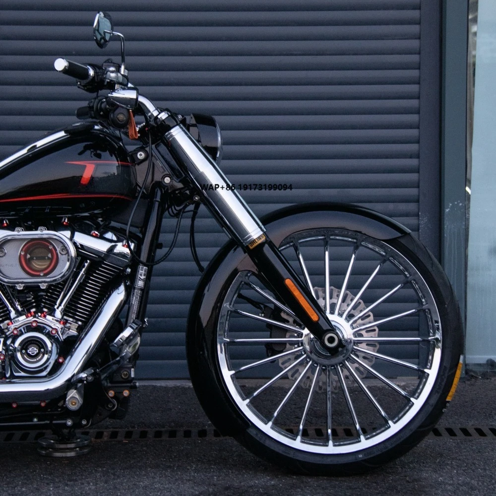 

Хромированные колесные диски Fat Spokes 18/21/23 дюйма для мотоциклов Softail Fatboy Breakout 2018 года и новее с ступицей