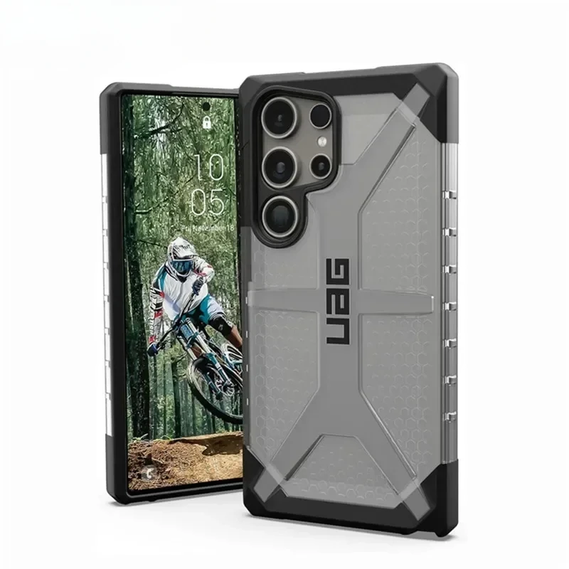 Plasma Hard Case for Samsung Galaxy S22 S23 S24 Ultra S24 Plus CaseUAG Rugged Cover Transparent