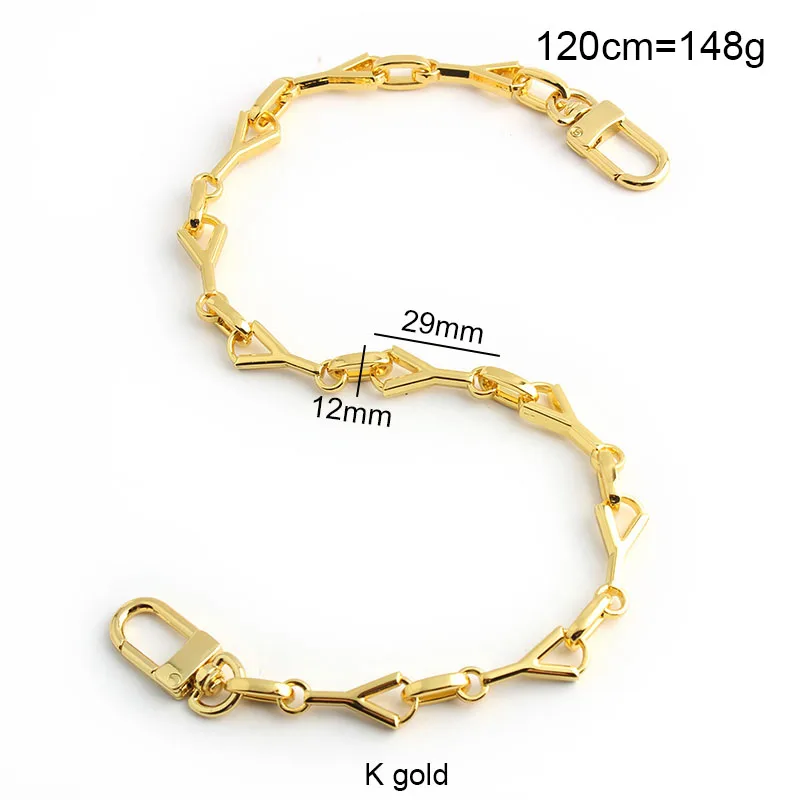 30/60/120cm Metal Bags Chain Purse Buckles Women Shoulder strap for bags replace Crossbody chain Bag Accessories Hardware