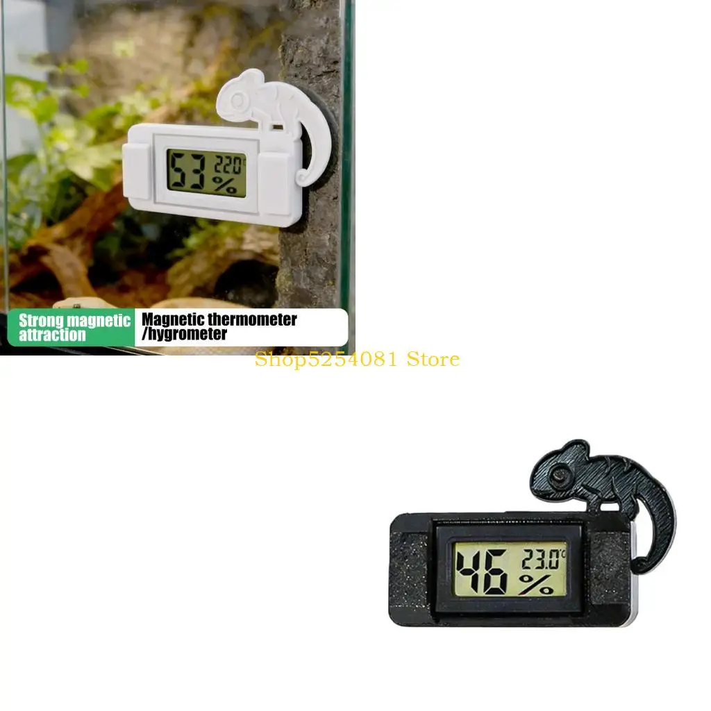 AXYC Reptiles Glass Enclosure Climate Display with Digital LCD Temperature Moisture View and Magnetic Back for Routine Review