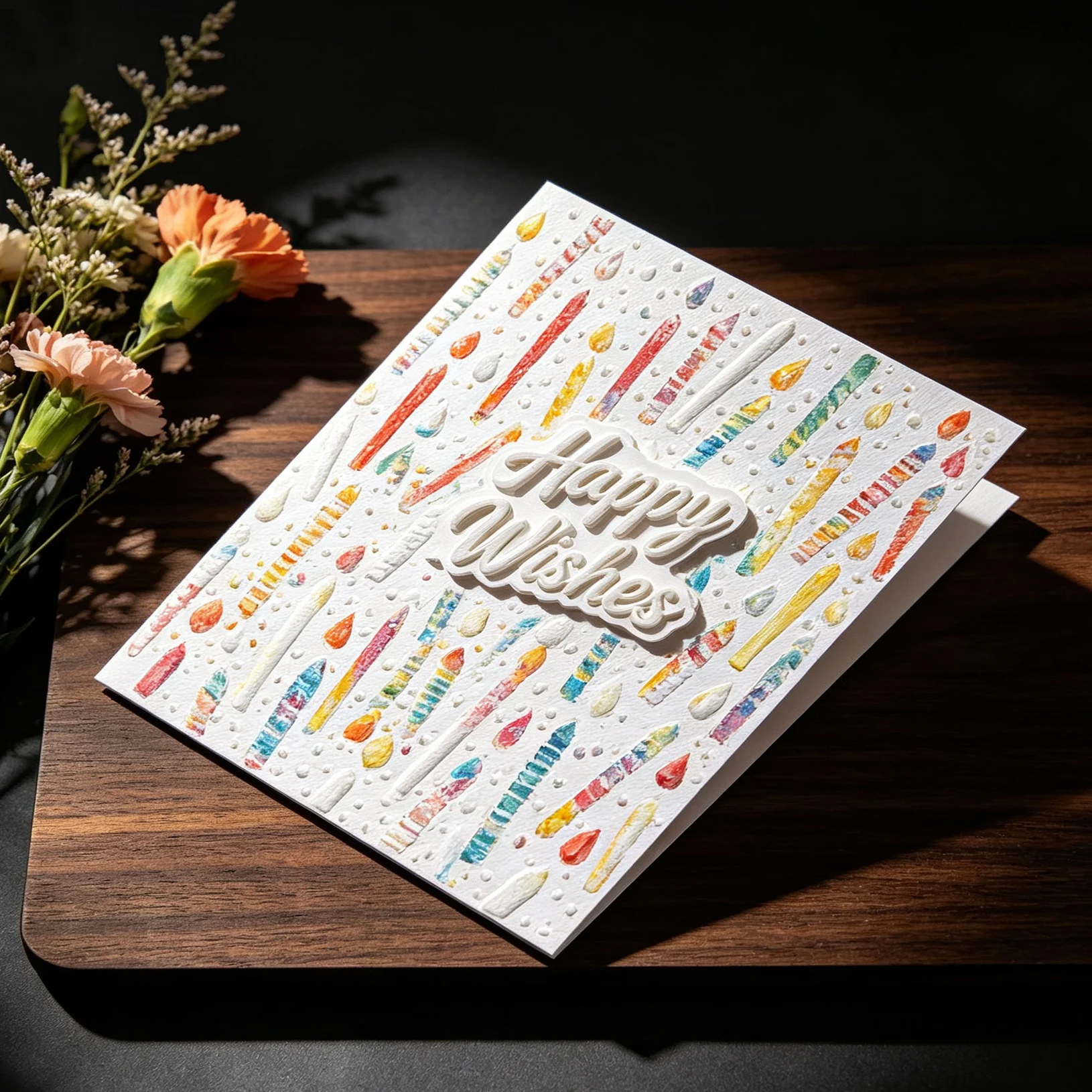 Vollflächige Kerzenverzierung, Musterdesign, geprägtes Brett, handgemachte Dekoration, dreidimensionales Präge-Werkzeug, kreatives Papier – Detail 1