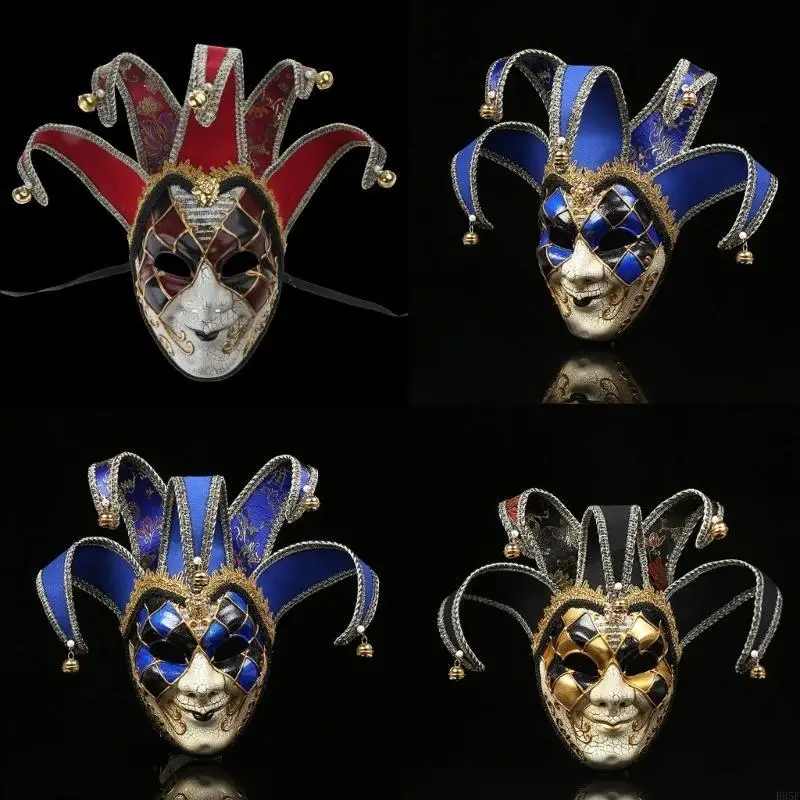 

B95F Mask Jester-Mask Wall-Decor Collection Full Face Mask Mardi Gras Mask Masquerade Mask for Halloween