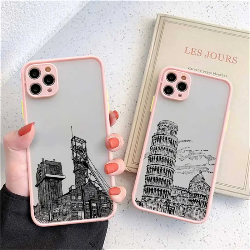 World Famous Historical Landmark Building Phone Case matte transparent For iphone 14 11 12 13 plus mini x xs xr pro max cover