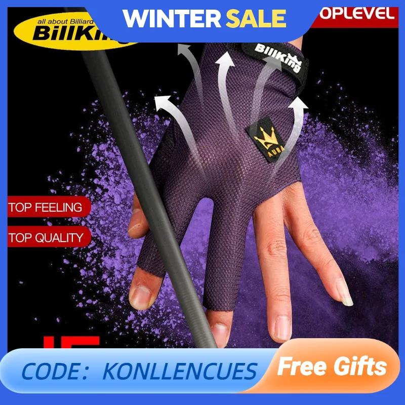 Billking Billiards Pool Cue Gloves, 3 Finger Gloves, Left and Right Hand Carom Gloves, Professional Billiard Accessories