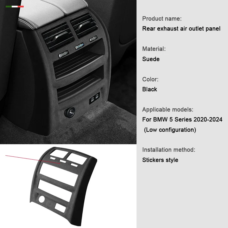 

For BMW G30 F90 G31 G38 series 5 2020 2021 2022 2023，Alcantara Back Row Rear Air Conditioning Vent Outlet Panel Frame Cover Case