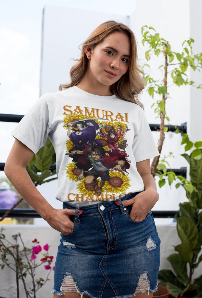 Samurai Champloo T-Shirt Manga Anime Walk Mugen Jin Fuu Kasumi Shirt All Size