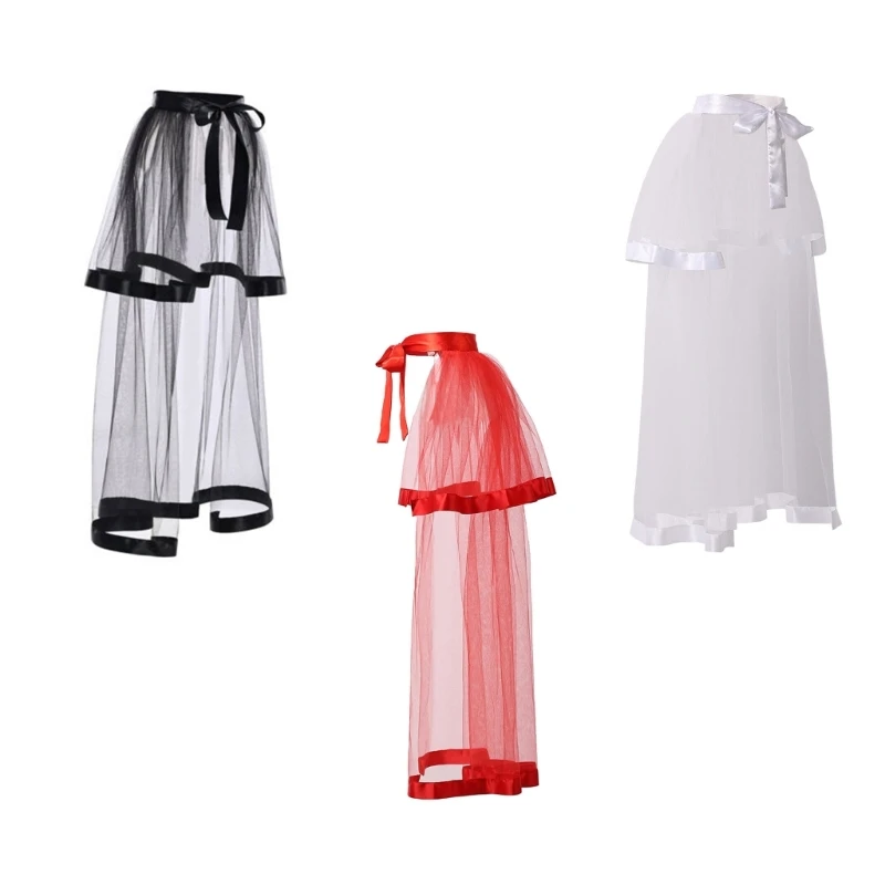 

Women's Tulle Bustle Skirt Layered Skirts Victorian Tie on Underskirt