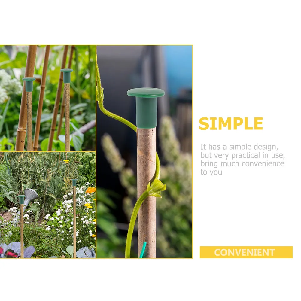 

48pcs Plant Support Rod Cane Protective Caps Garden Bamboo Pole Covers Flexible Outdoor Safe End for Plants