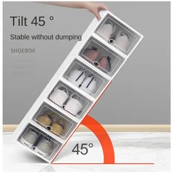 Shoe Organizer Stackable Shoe Storage Boxes Drawer Type Front Opening Shoe Rack Organizer Cabinet Shoes Container Thick Plastic