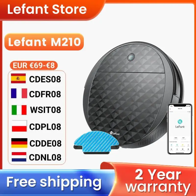 LEFANT M213S Robot Vacuum Cleaner and Mopper, 3200 Pa Suction, 150 Minutes, Automatic Charging Robot , App/Alexa Control