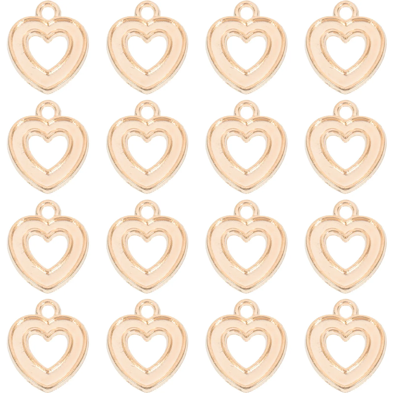 

100Pcs Hollow Heart Charms Alloy DIY Pendant for Necklace Bracelet Keychain Jewelry Making Heart Pendant DIY Charm