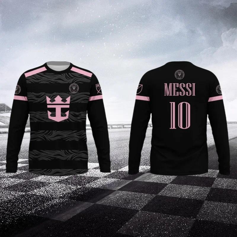 

Sports Casual Long Sleeve Tops Men Women Clothing Messi No.10 Fans Jersey Quick Dry Elastic Sweat-absorbing Moto Football Tops