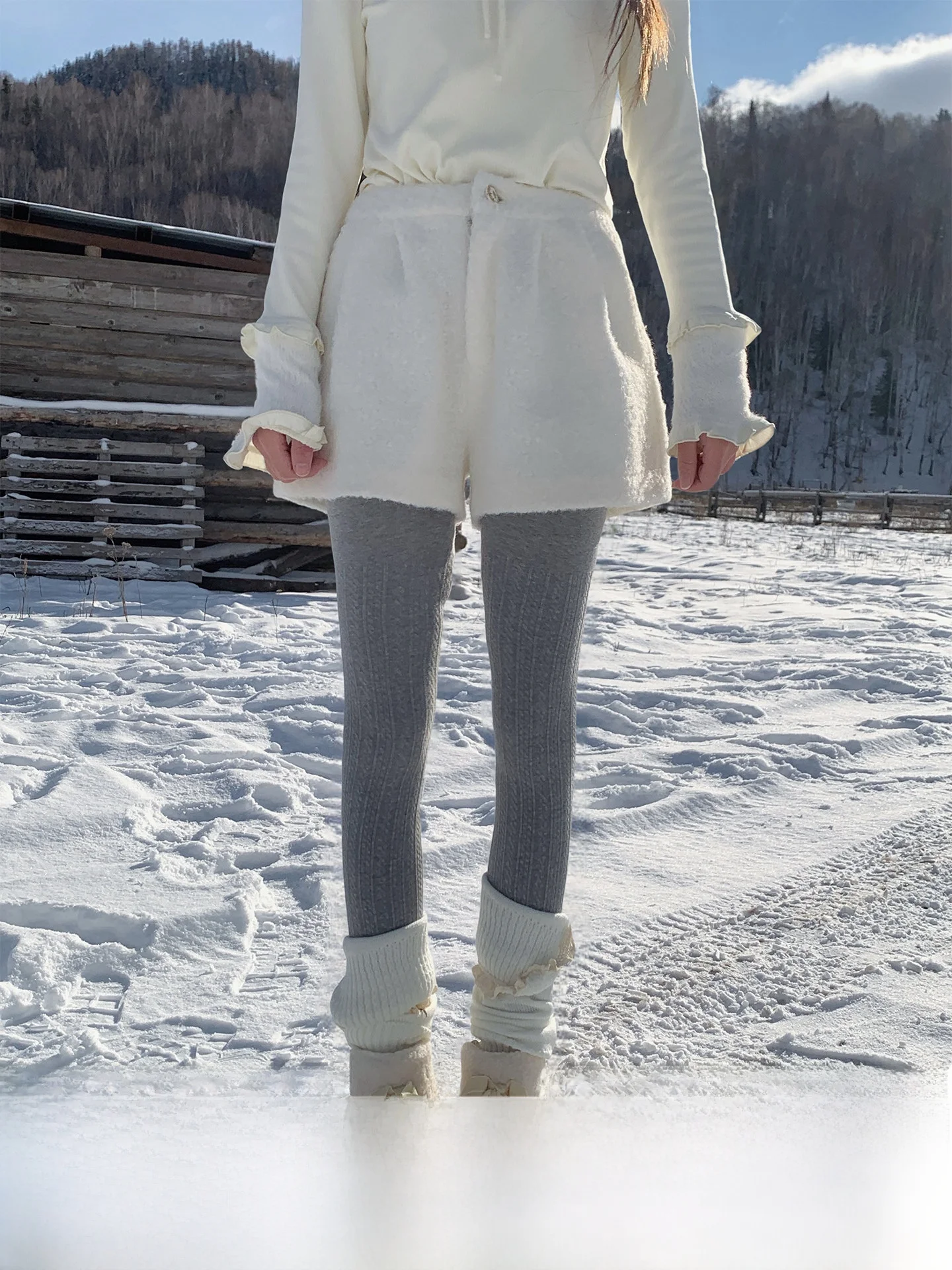 

Sinsingirl Модные женские утепленные брюки из овечьего флиса с высокой талией, свободные повседневные штаны для зимы