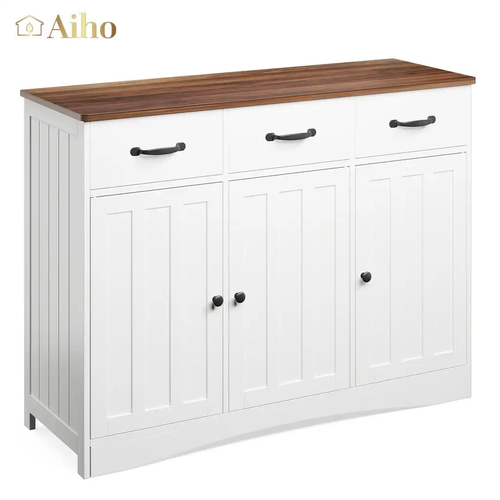 Kitchen Storage Cabinet, Coffee Bar Cabinet with Adjustable Shelves & Doors & Drawers, Sideboard Buffet Cabinet