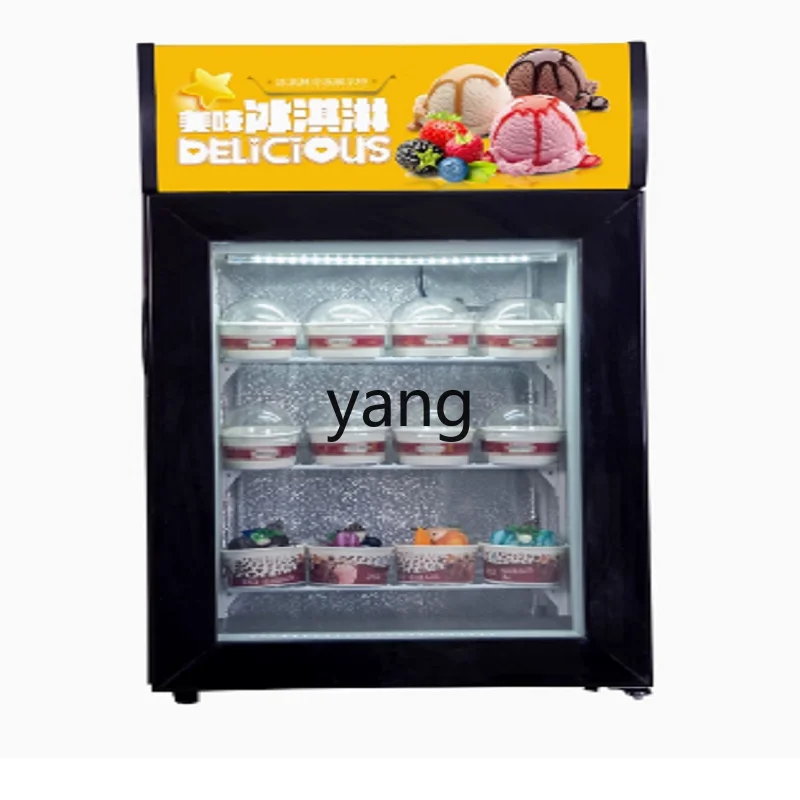 LHM  Ice Cream Display Cabinet Vertical Mini Small Glass Door Refrigerated Refrigerator Commercial Lotus Freezer