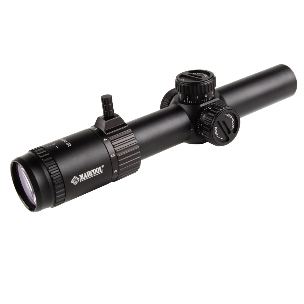 Marcool 1-6x24 IR Tactical Compact Hunting Scope 30mm Tube Glass Ethched Reticle Illuminated Red Dot Shockproof Riflescope