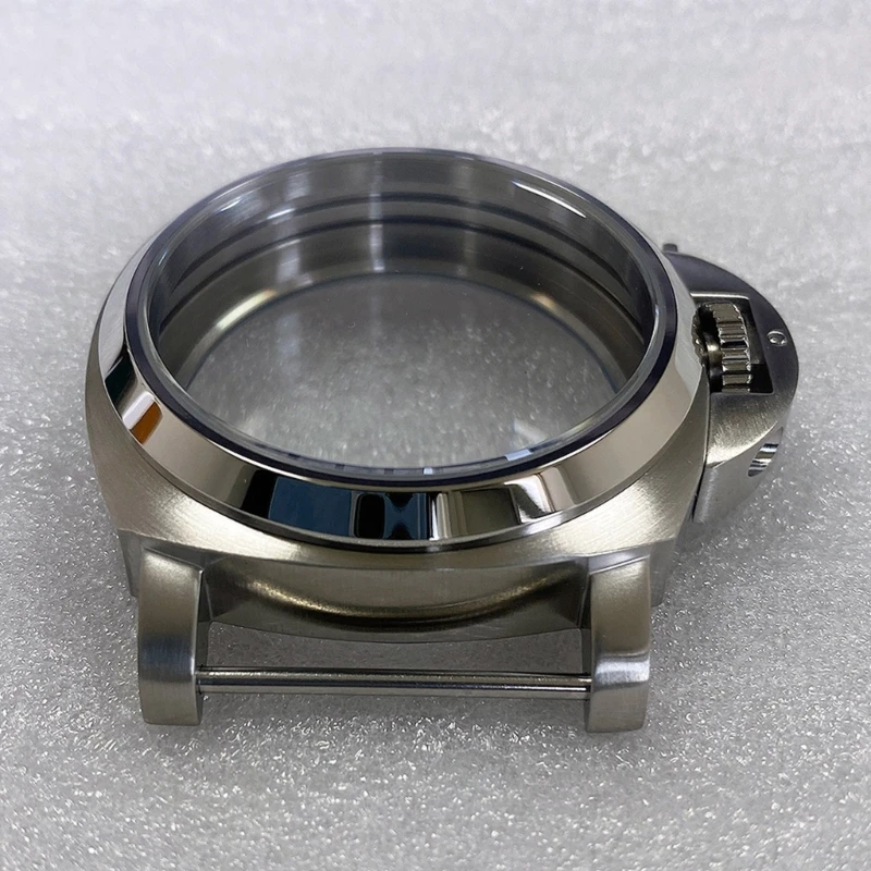 

44mm Mineral Glass Cover Watch Case For Watch Movements with Handle for Replace