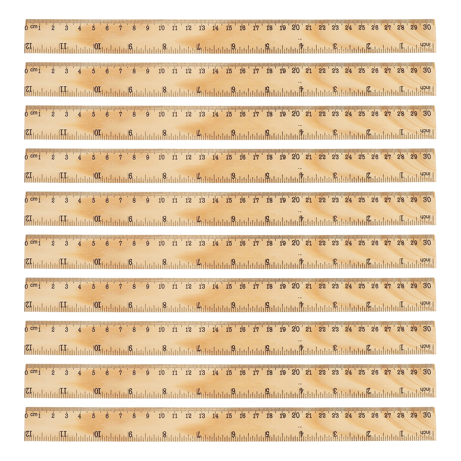 30pcs 20Cm Wooden Straight Ruler For Measuring Drawing Architecture School Office Home Craft Sewing Tool Wooden Ruler Measuring