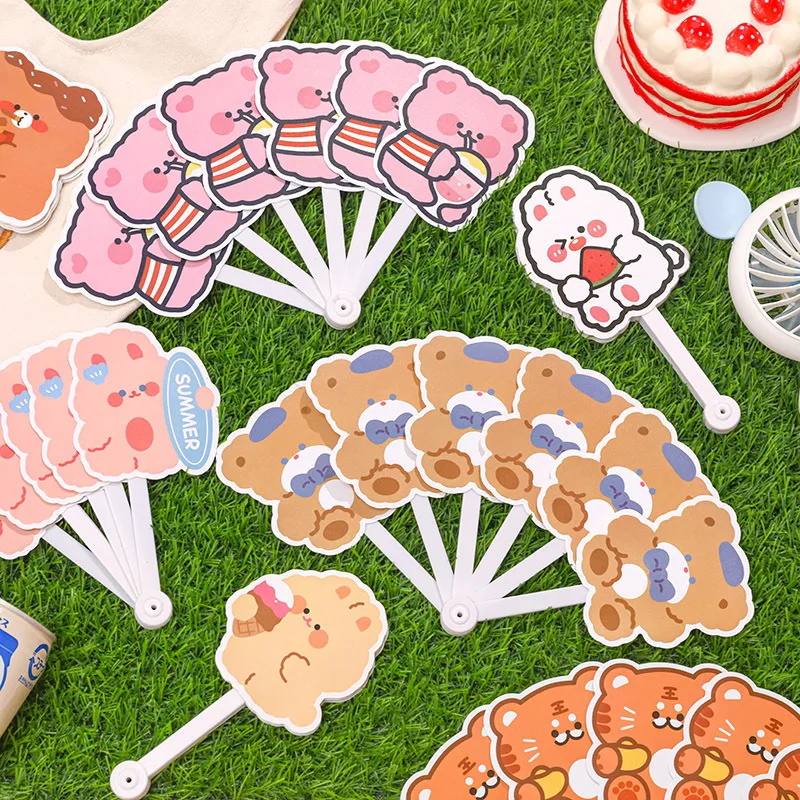 Fashion Summer Cute Cartoon Small Folding Hand Fan Children Student Folding Fan Portable Kids Girl Gift Photo Prop