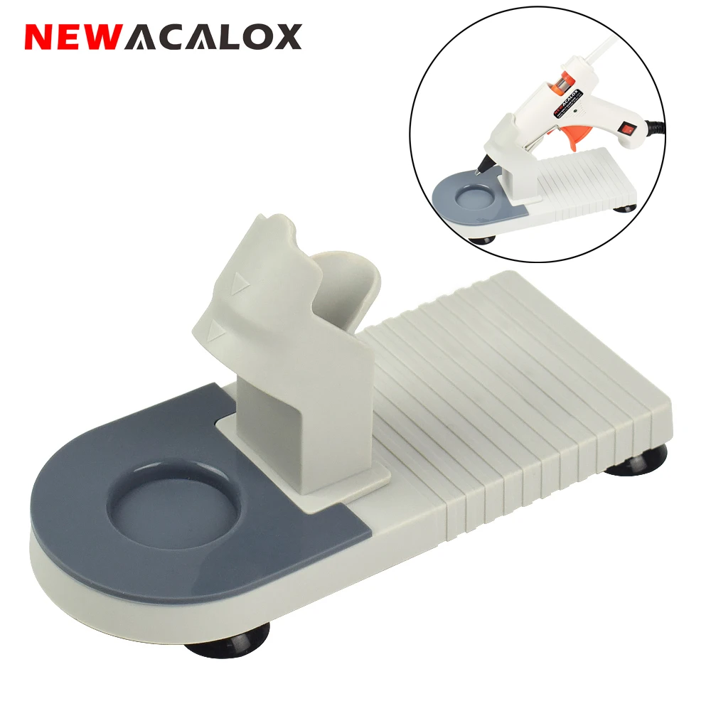 

NEWACALOX Glue Gun Stand Hot Melt Glue Gun Holder with Non-Stick Glue Gun Pad for 113/5805 EU 20W/150W Glue Gun Home Repair Tool