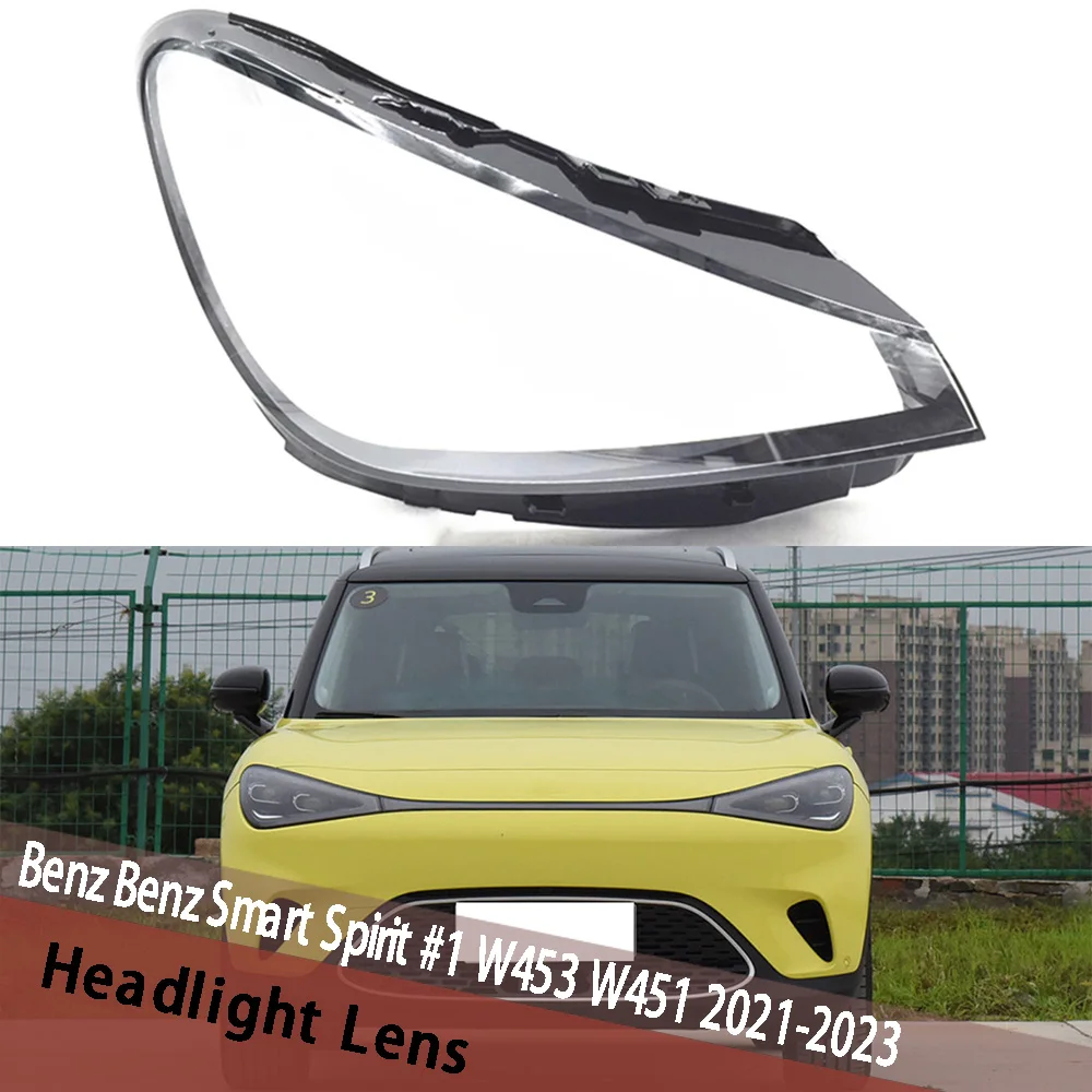 

For Mercedes-Benz Smart Spirit #1 W453 W451 2021 2022 2023 Headlight Shell Lampshade Cover Headlamp Mask Hood Houshing Lampcover