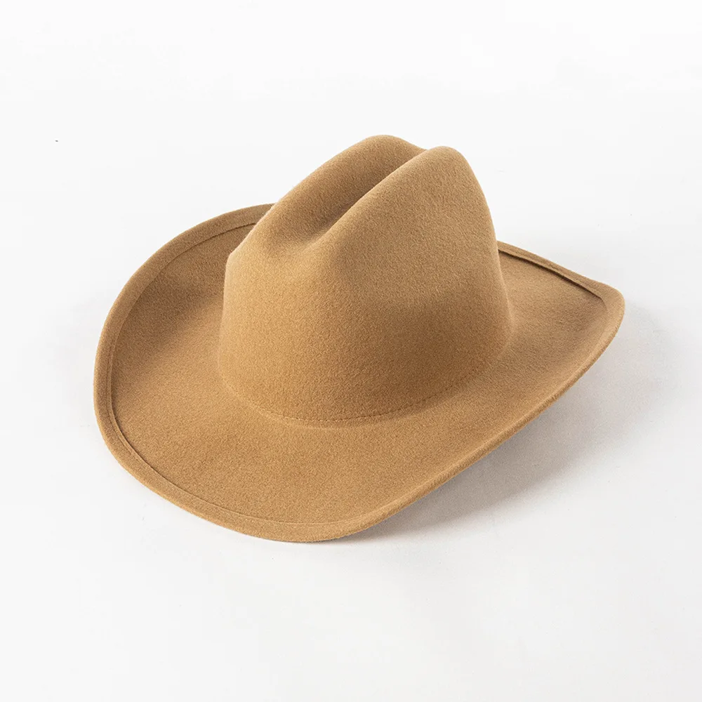 Autumn Winter New Fashion Casual Wide Brim Woolen Cowboy Hat Jazz Hat Outdoor Travel Fedora Trendy