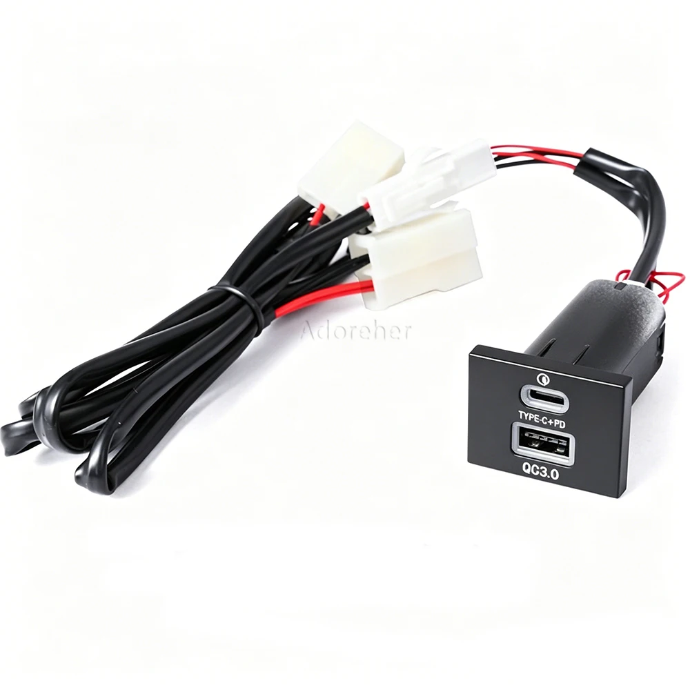 Dual-USB-Autoladegerät für Ford Focus 2 Mk2 2009-2011 QC3.0 + Typ-C PD Schnellladebuchse Ohne Kabelschäden – Detail 5
