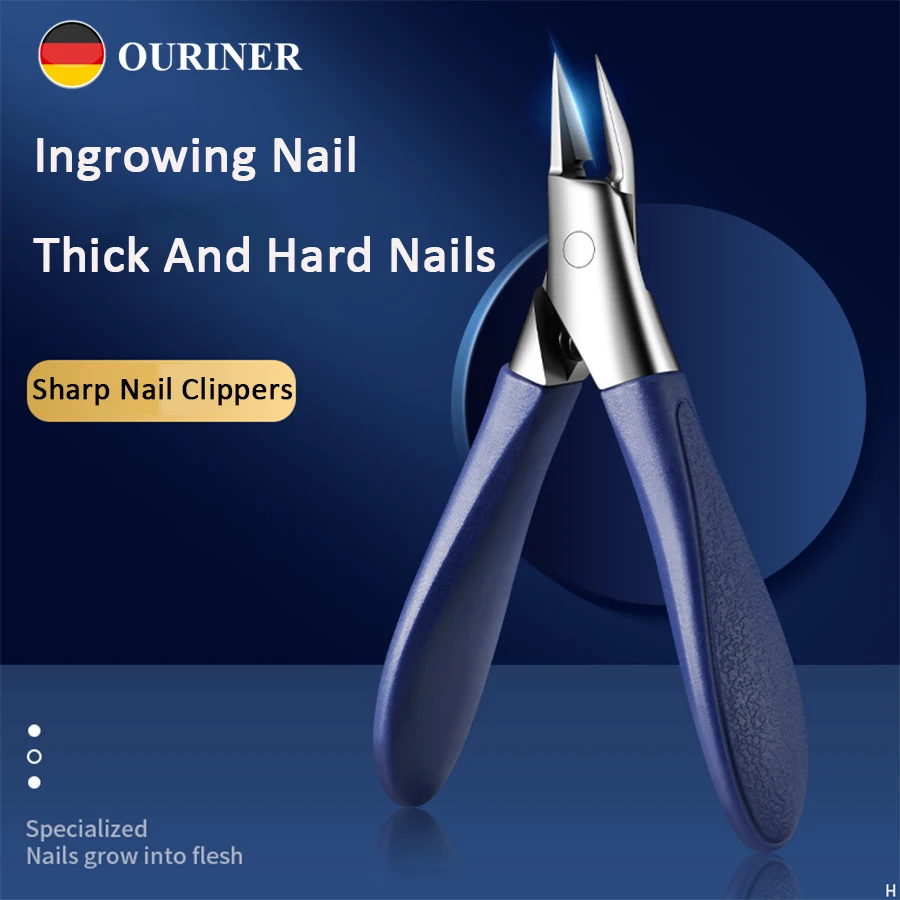 Angled Nail Clippers Ingrown Toenail Clipper for Thick Nails Slant Curved Blade Nail Cutters Ingrown Nail Pain Relief Tool