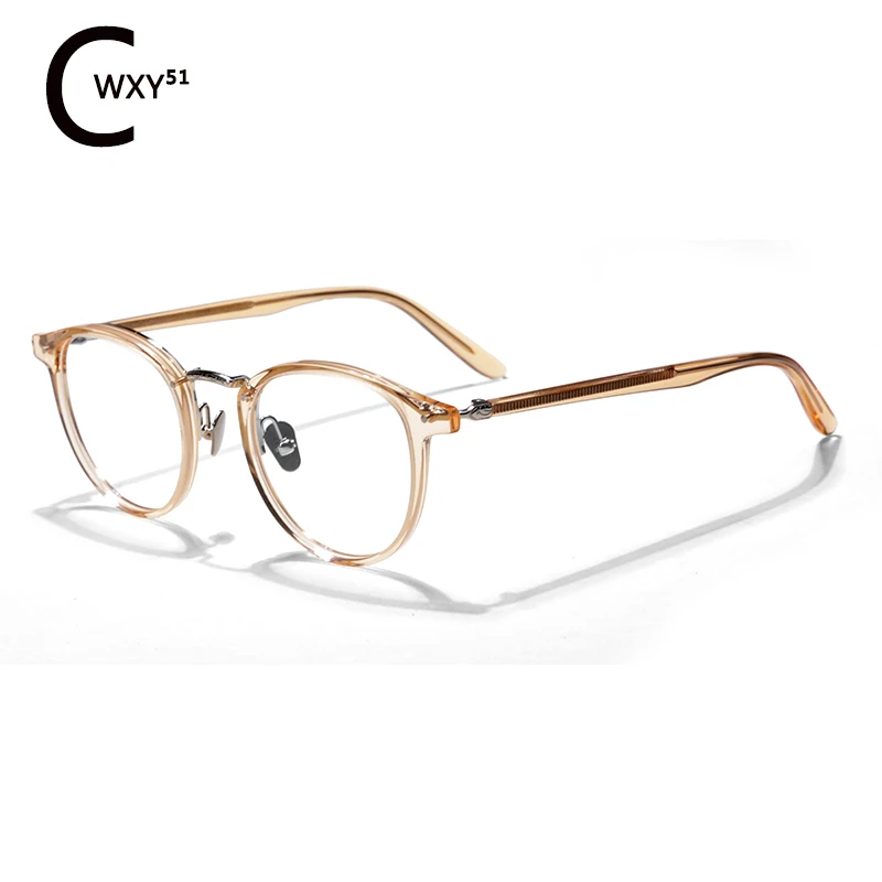 Tortoise-shell Acetate Fashion Frame Top Quality Round Frame Y-YP Ladies Designer Handmade Presbyopia Myopia Optical Glasses