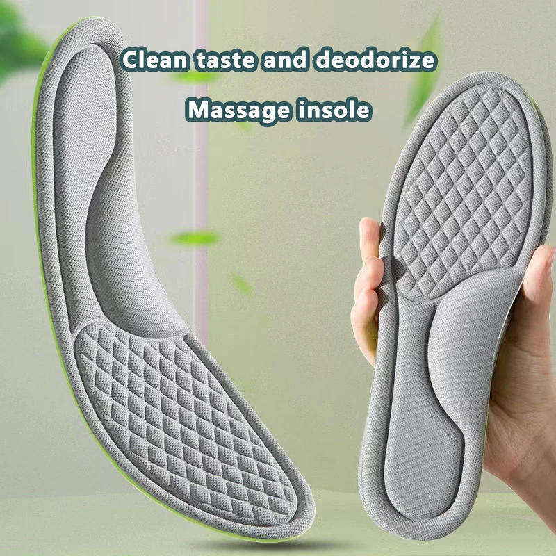 2pcs Memory Foam Nano Insoles Unisex Soft Sweat-Absorbing Shoe Sole Insert Paddings Women Men Orthopedic Sports Cushion