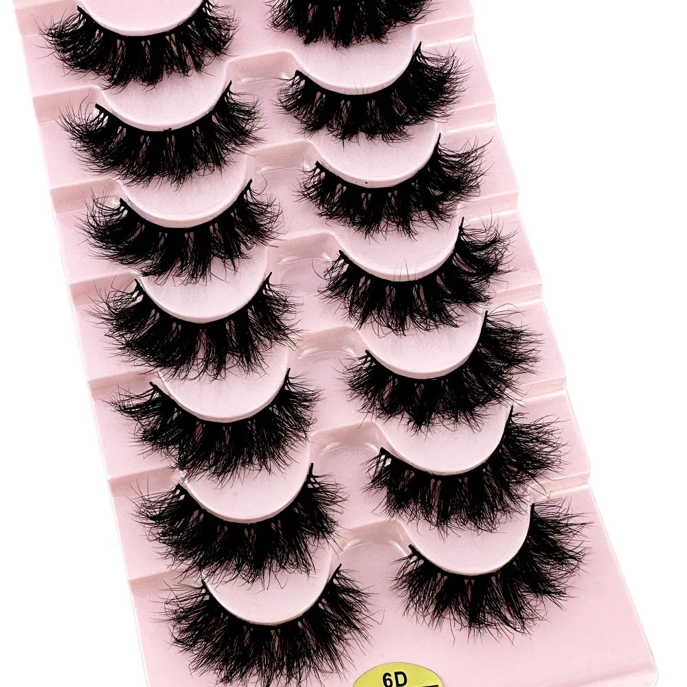 NEW Fluffy Lashes 3d Mink Lashes 10mm-20mm Soft Thick Natural Eyelashes Wholesale False Eyelash 7Pairs Makeup Reusable Lash