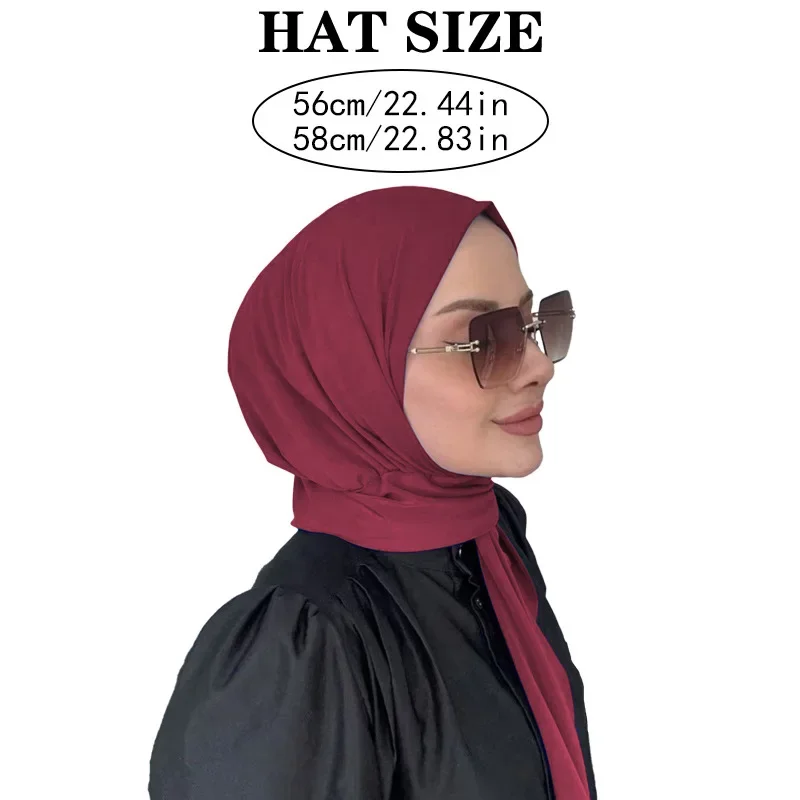Jersey instantáneo Hijab Undercap Hijabs para Mujer musulmana Hijab Cap cobertura completa envolturas para la cabeza pañuelo islámico Mujer Turbante Mujer