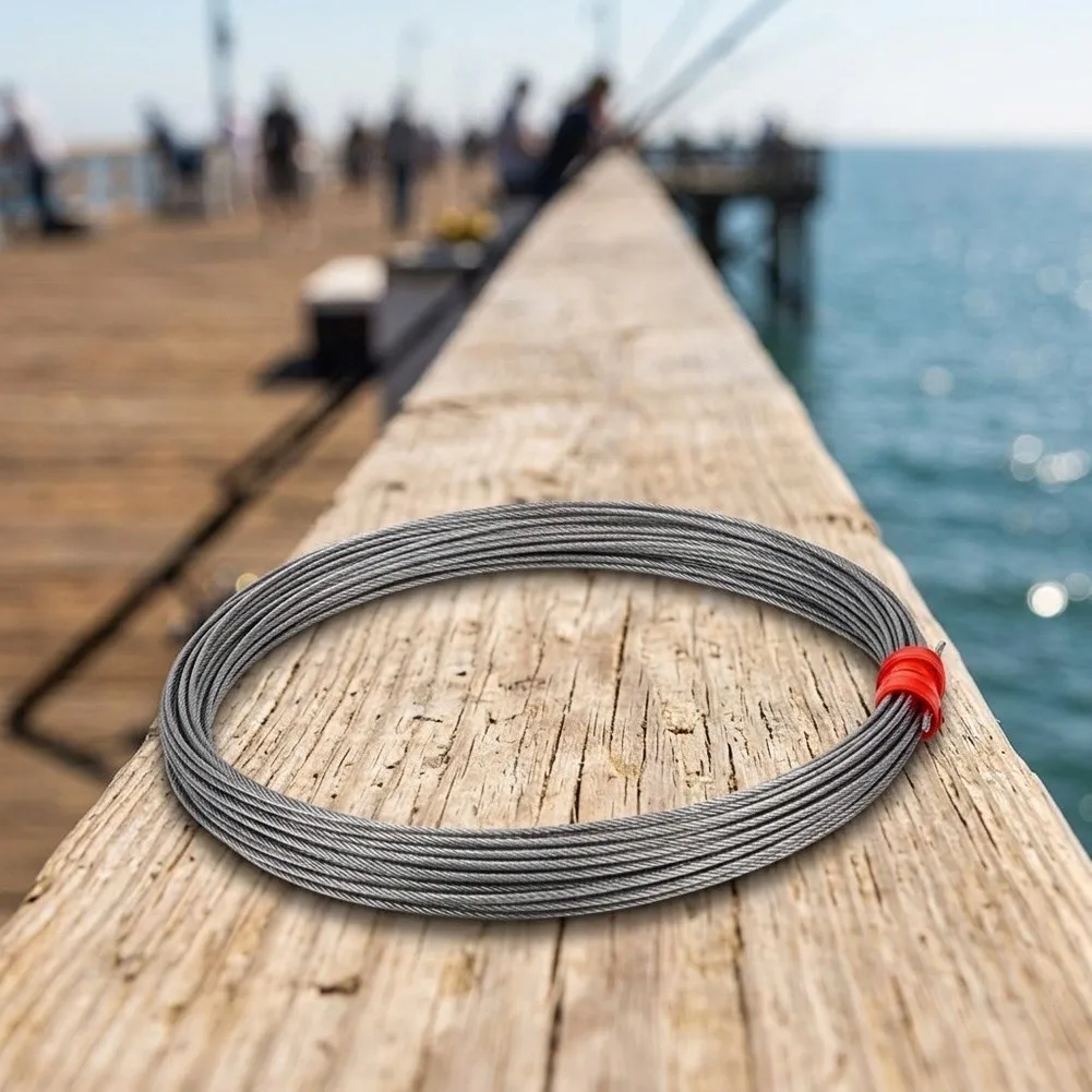 Resistant 49-Strand Stainless Steel Wire Leader for Sea Fishing Applications Requiring Strength and Suppleness