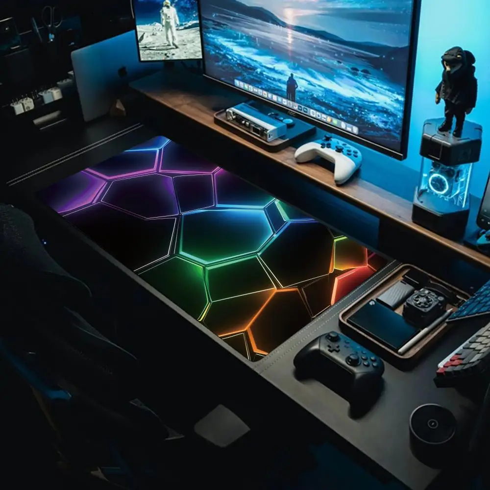 

Большой коврик для компьютерного офиса и игрового стола, коврик для мыши с космической графикой, резиновый противоскользящий коврик для игровой клавиатуры XXL, длинный коврик для стола