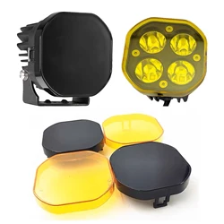 3inch Led Work Light Cube Cover Dustproof Amber Black clear Lens Protection Cover for Car Truck 3inch Pods Fog Driving Lampshade