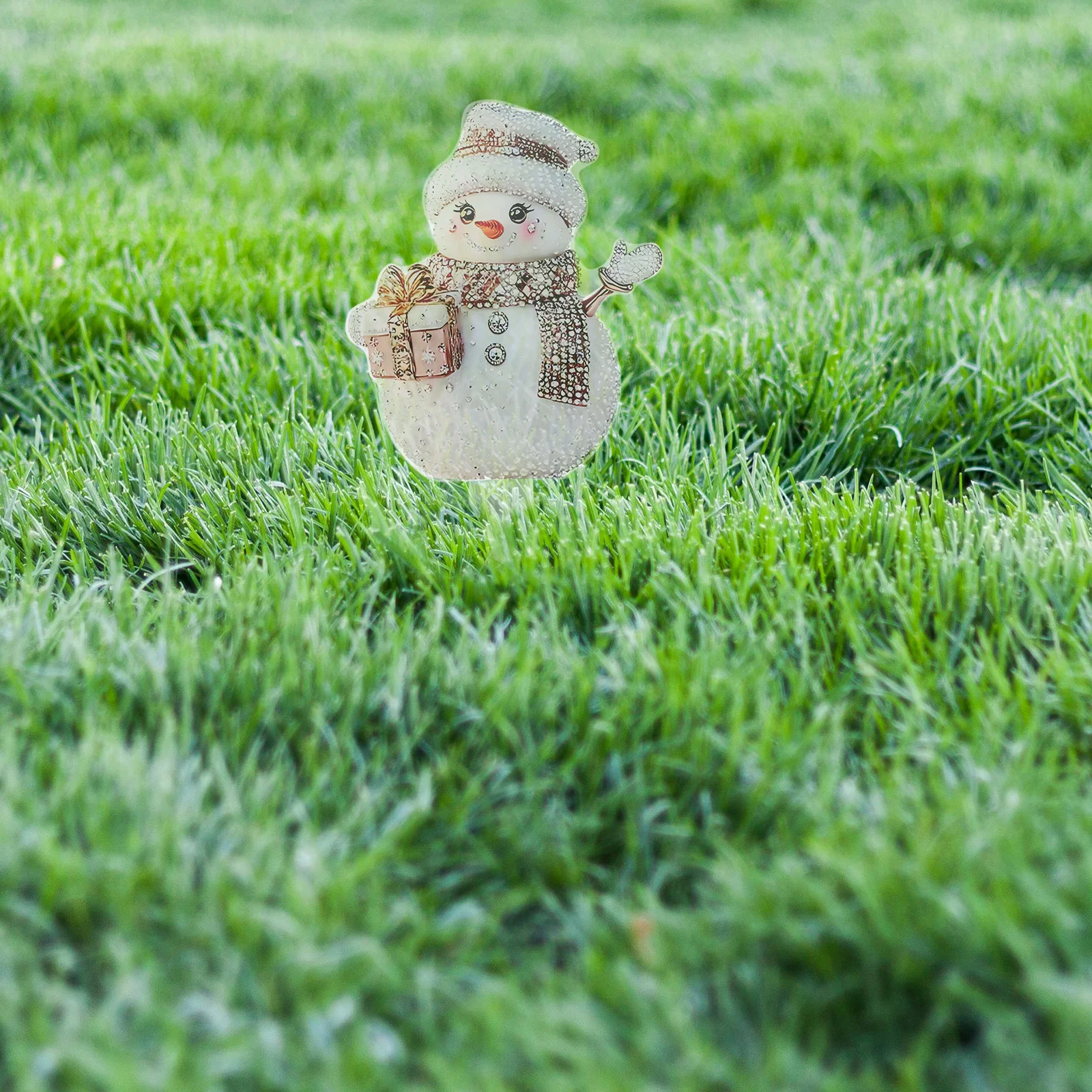 

Durable Acrylic Snowman Garden Stake Outdoor Decor Winter Holiday Lawn Ornament Yard Sign Pathway Driveway Snowman Outdoor Decor