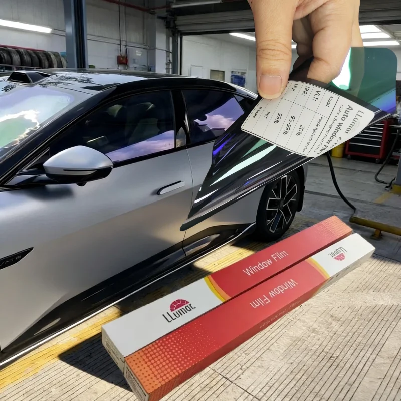 

Premium LLumar Colorful Window Tint Film Chameleon Purple Light Side Blocker 20% VLT Nano Ceramic 99% UV 99% IRR Block Maximum