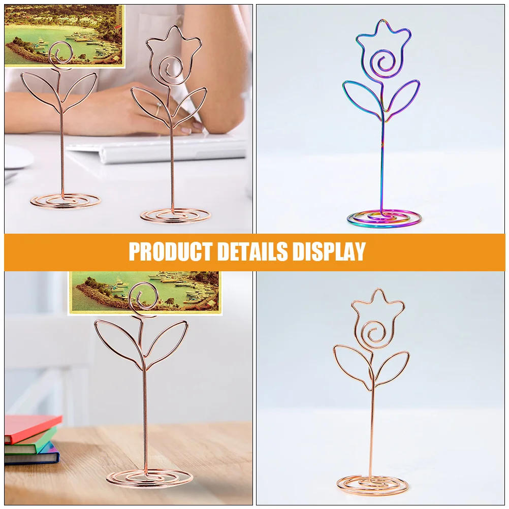 6 Pcs Wedding Literature and Tulip Message Box Metal Table Number Holders Place Card