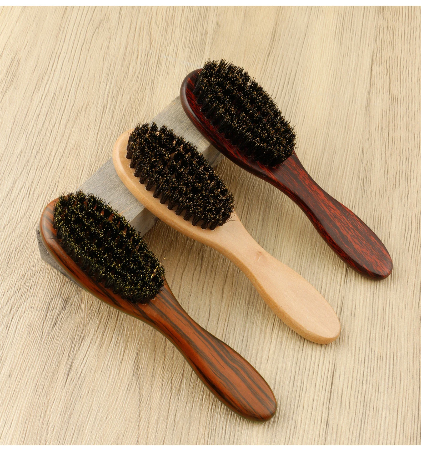 Natürliche Wildschweinborsten-Bürste, antistatischer ovaler Frisurenkamm, Holzgriff-Haarbürste, professionelles Friseurzubehör – Detail 16