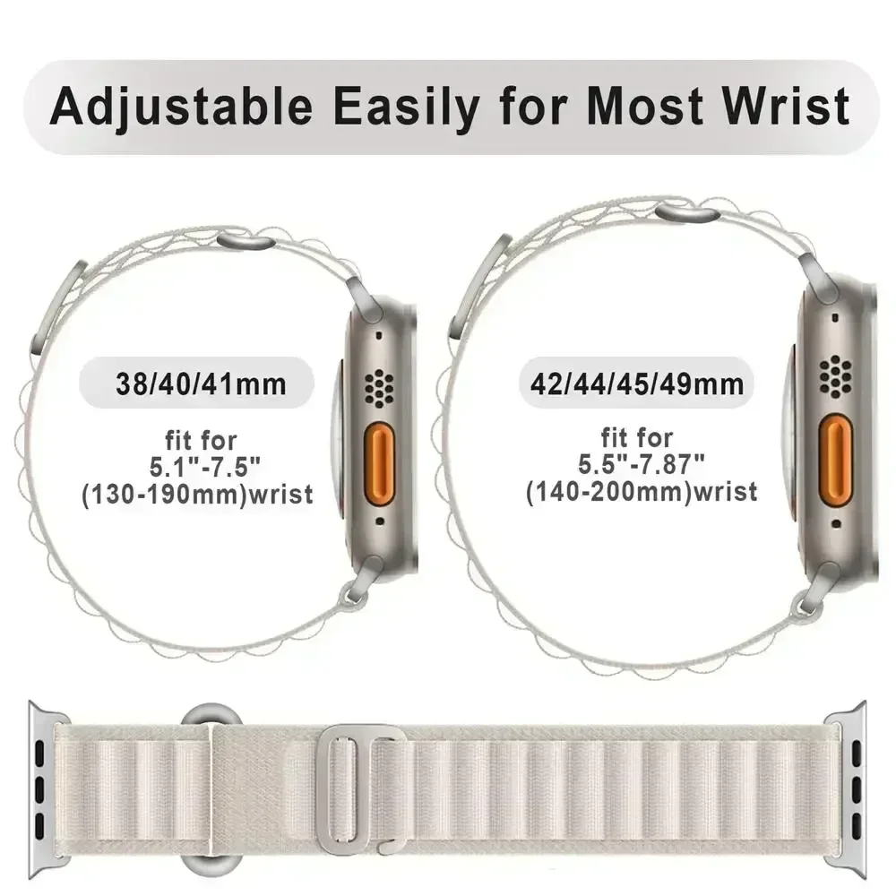 Alpine Strap for Apple Watch Bands 44mm 40mm 49mm 45mm 41mm 38mm 42mm Nylon Bracelet Iwatch Ultra 2Series 9 3 4 5 6 7 8 SE Band