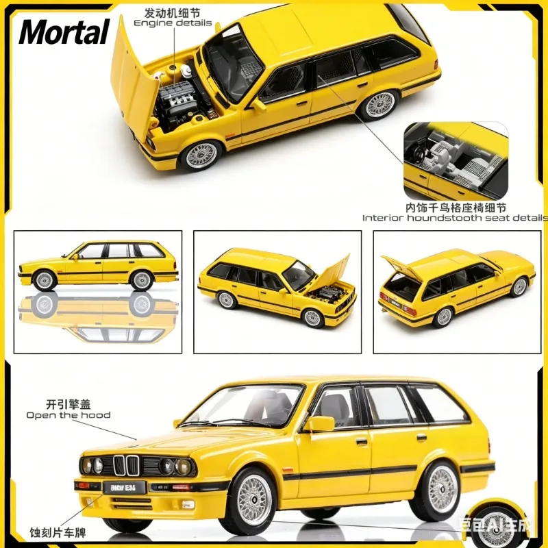 Mortal 1:64 BMW 3er E30 MK1 Modellauto aus Legierung, statisches Simulationsornament, Sammlerstück für Erwachsene, Spielzeug für Jungen, kleine Geschenke