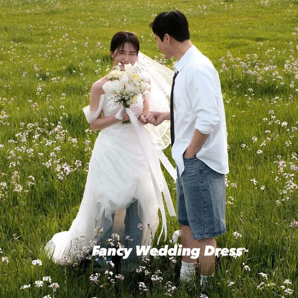 Ausgefallenes, elegantes, herzförmiges Korea-Hochzeitskleid, weiches Tüll-Rückenkorsett, Abendkleider, bodenlange formelle Kleider, individuell gestaltet