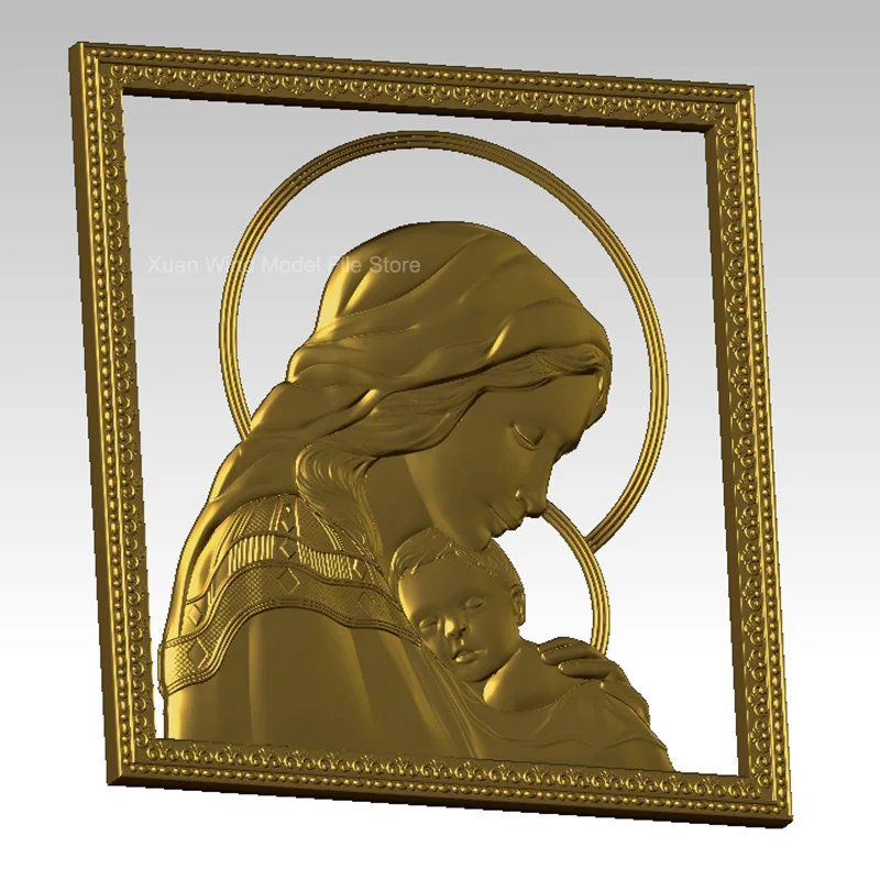 رمز نموذج STL ثلاثية الأبعاد لأم الله لجهاز التوجيه باستخدام الحاسب الآلي ، Artcam أسباير ، الإغاثة للطابعة ثلاثية الأبعاد