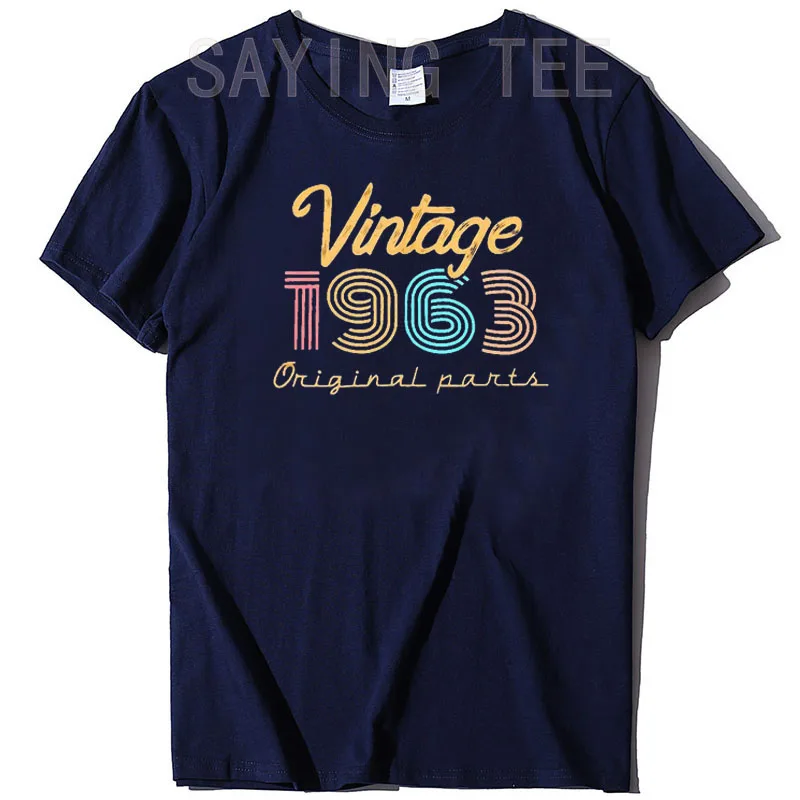 Womens 60th Birthday T-Shirts Vintage 1963 Shirt 60 Years Old Casual B-day Gifts Short Sleeves Tees Tops Mama Mommy Wife Present