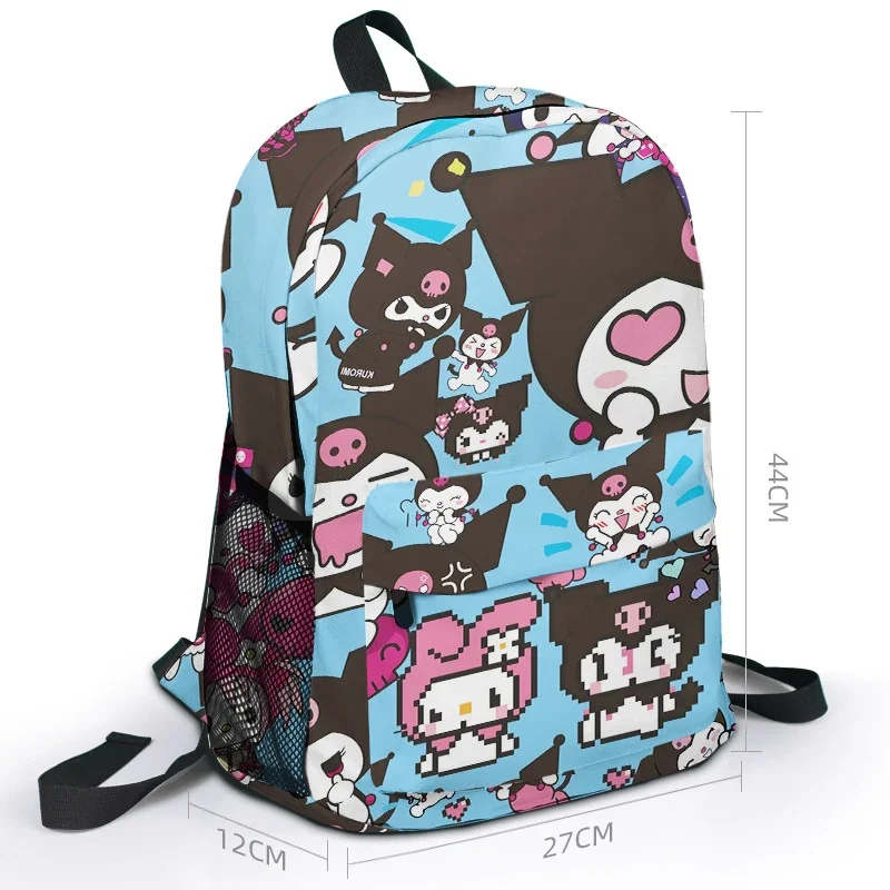 Sanrio kuromi mochila escolar olá kitty kawaii bookbag pequeno diabo animação dos desenhos animados lona ao ar livre anime mochila